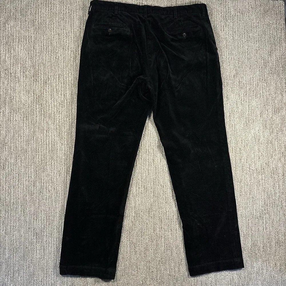 Polo Ralph Lauren Preston Pants Mens 38x34 Black Corduroy Trouser Vintage 90s‎